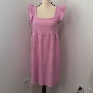 Anthropologie Caution To The Wind Pink Sleeveless Babydoll Dress.  Sz M